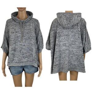 Athleta Blissful Hooded Poncho Gray Heathered Sweater size Small style # 721575